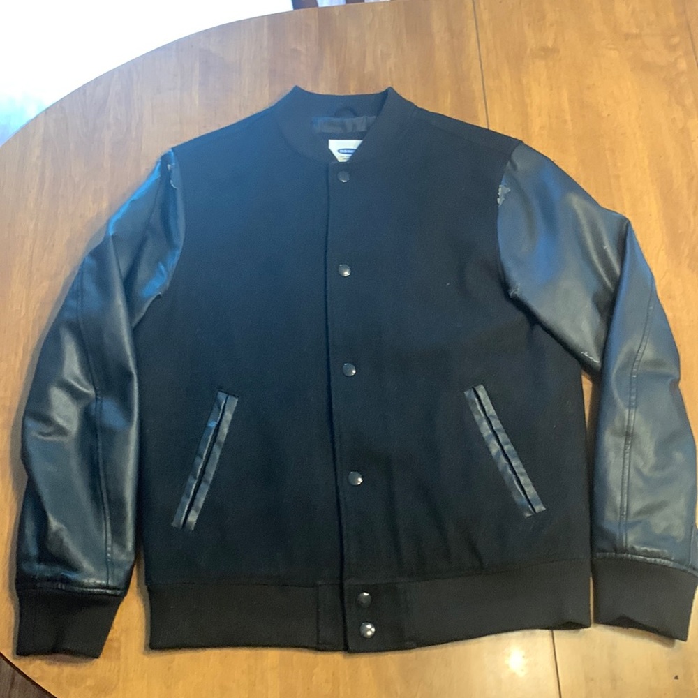 Old Navy varsity jersey coat.